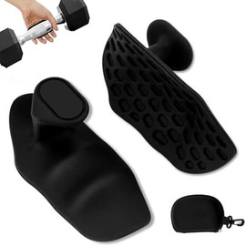 2 Pcs Gym Grip Strengthener Hand Grips with Storage Pouch for Men Women Anti Slip Fitness Strength Training Ergonomic Workout Grips for Pull Ups Deadlifts Weightlifting Gym (Black, 1.96X3.66Inch)