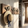 Coat Hooks 4 Pcs Heavy-Duty Vintage Leaf Cast Iron Wall