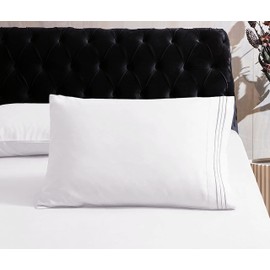 Mocassi Hotel Luxury 1800 Thread Count Bedding Pillowcases Standard Size Set of 2 - Pillow Covers - Pillow Protector - Cooling Pillowcases (Set of 2 Standard/Queen Size, White)