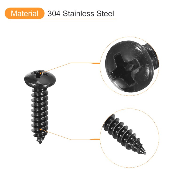 sourcing map 5mm x 20mm Phillips Pan Head Self-tapping Screw,
