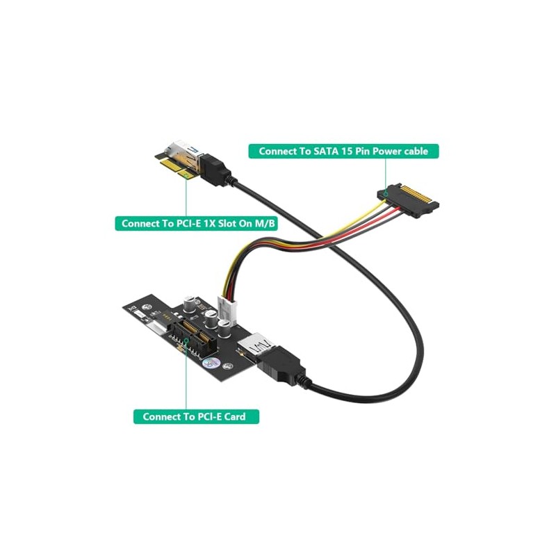 Extensor Horizontal PCIE 1X a 1X USB3.0 para computadora y