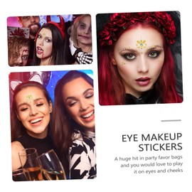 NOLITOY Temporary Face 6 Sheets Skull Rhinestone Decals for Parties and Events Random Style