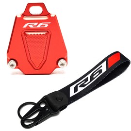 MOWOK For Yamaha YZFR6 YZF R6 Accessories Motorcycle Key Shell Cover Case & Badge Keyring, Red, CM