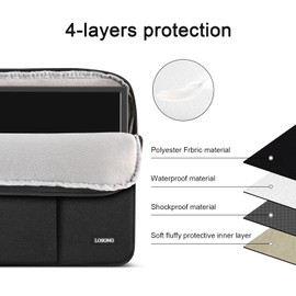 Portable Monitor Case 15.6 Inch,Losong Protective Carrying Sleeve for Most 15.6 in Portable Monitors,Water Resistant Portable Computer Laptop Display Bag with Accessory Pocket,Size-15.3"x9.8" Gray