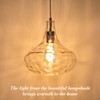 KOKAiZeeKi 1-Light Large Pendant Light Vintage Farmhouse Smoke Gray Glass