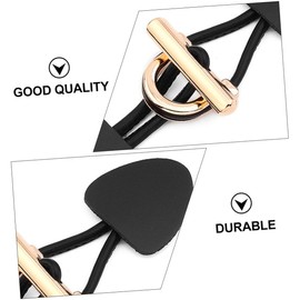 1 Pair Metal Horn Leather Buckle Toggle Button for Clothing Sew on Toggle Buttons Neck Extender for Dress Shirt Vintage Closure with Resin Horn Button Large Jacket Fur Coat