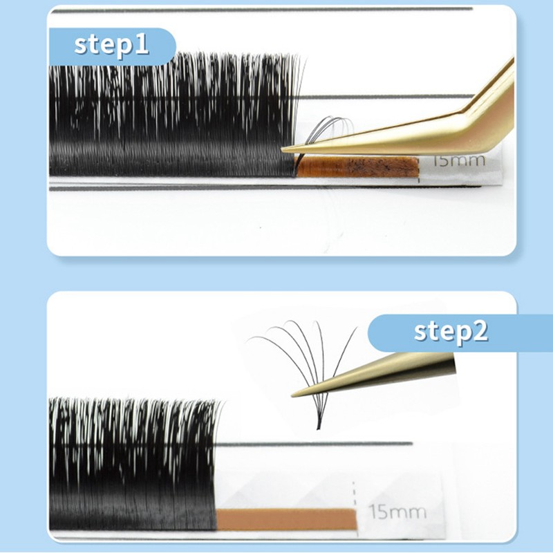 Auto Fan False Eyelashes Women Professional Salon Black Volume False