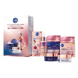 NIVEA Cellular Expert Ultimate Lift Solution, Skincare Kit completo con Siero Bakuchiol Effetto Lifting 30 ml, Crema Giorno SPF30 50 ml e Crema Notte 50 ml con Bakuchiol Puro e Acido Ialuronico