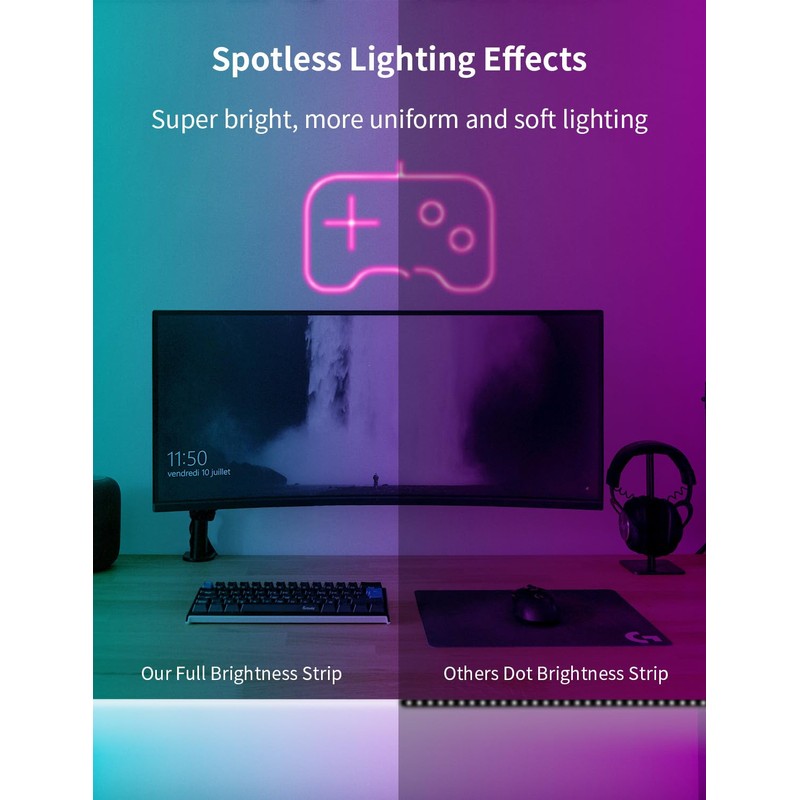 BUNACET 52FT LED Neon Rope Lights, RGB Strips Light with