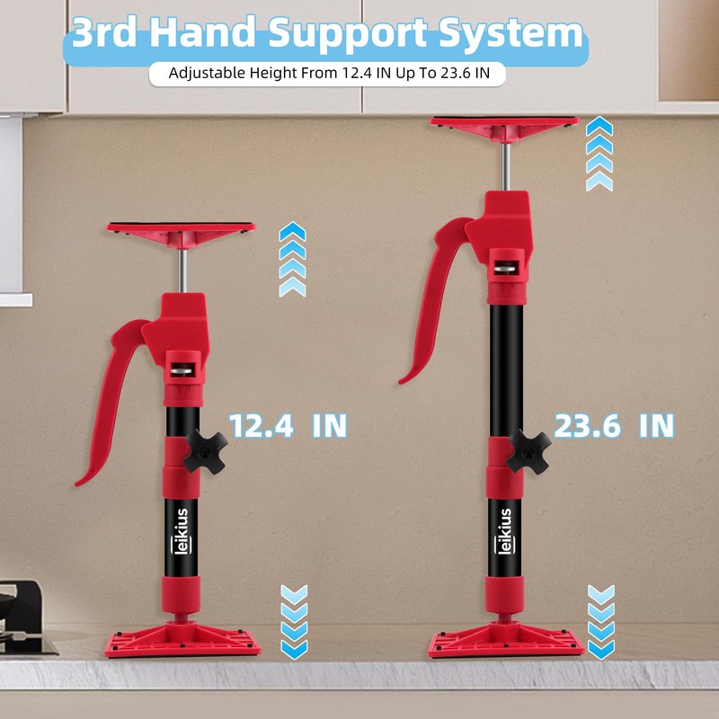 2PK Steel Cabinet Jacks for Installing Cabinets,Adjustable 3rd Hand Quick