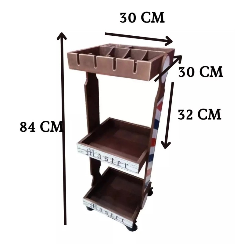 variable Carro Auxiliar Para Barbero Acabado Vintage
