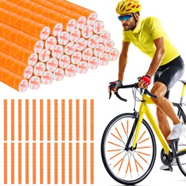 Abeillo Pack of 36 Bicycle Spoke Reflectors, 360° Visibility Reflectors Bicycle, Spoke Reflectors for Common Spoke Wheels, Bicycle Reflector for Night Riding, Easy Installation (Orange)