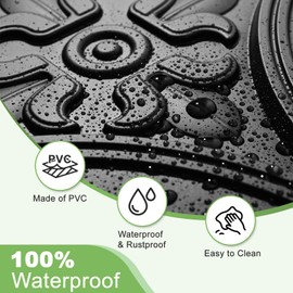 Art3d Drop Ceiling Tiles 2x2, Glue-up Ceiling Panel, Fancy Classic Style in Black