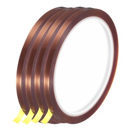 sourcing map Heat Tape, 4 Rolls 5mmx33m 108ft High Temperature Heat Resistant Tape for Sublimation,Heat Press,Heat Transfer, Soldering, Circuit Board