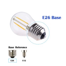 OPALRAY A15(G45) Mini Globe Bulb with LED Filament, 2 Watts Dimmable, 25 Watts Incandescent Replacement, 200Lm Warm White Light(2700K), Medium E26 Base, Clear Glass Cover, 6 Pack