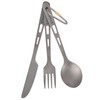 TOMSHOO Titanium 3 Piece Cutlery Set Lightweight Spoon Fork Cutter