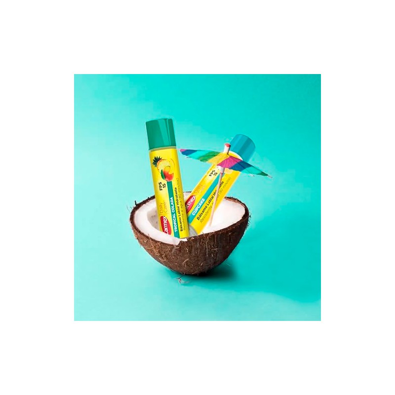 Carmex, Bálsamo Labial Hidratante Daily Care Tropicalcolada, Protege y Suaviza,
