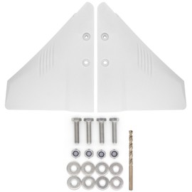 QuickMarine Boat Hydrofoil Stabilizer for Marine Outboard and Sterndrive Motors made of PA66 Plastic White