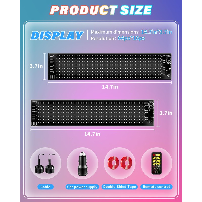 Devil Eyes Light 2-Pack, 14.7"x3.7" Ojos LED para carros, Programmable