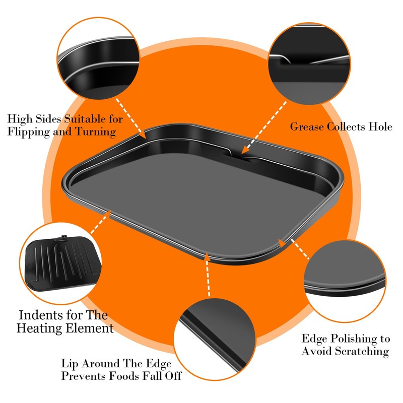 Non-Stick Cast Iron Griddle Plate for Ninja Woodfire OG700/OG701 Grills