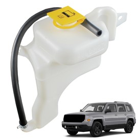 YzusGomumu Engine Radiator Coolant Overflow Reservoir Tank with Cap Compatible with 2007-2012 Dodge Caliber 2007-2017 Jeep Compass Patriot Replaces 603-631 5058156AI 5058156AE