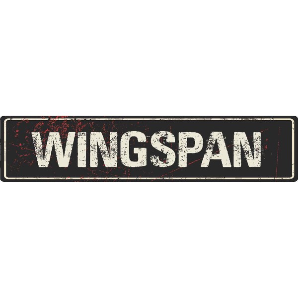 ANY AND ALL GRAPHICS Wingspan 4"x18" Black Grunge Style Rustic