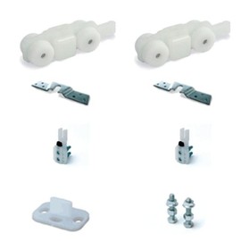 FIP Sack Truck Set for Sliding Doors, Load Capacity 30 kg, Brown, Plastic, Wheeled with Nylon Handles, Sliding Door Roller Set, Trolley