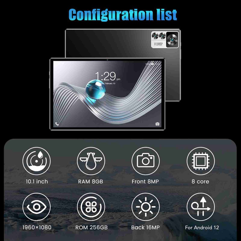 10.1in Tablet Octa Core CPU 8GB RAM 256GB ROM 5GWIFI