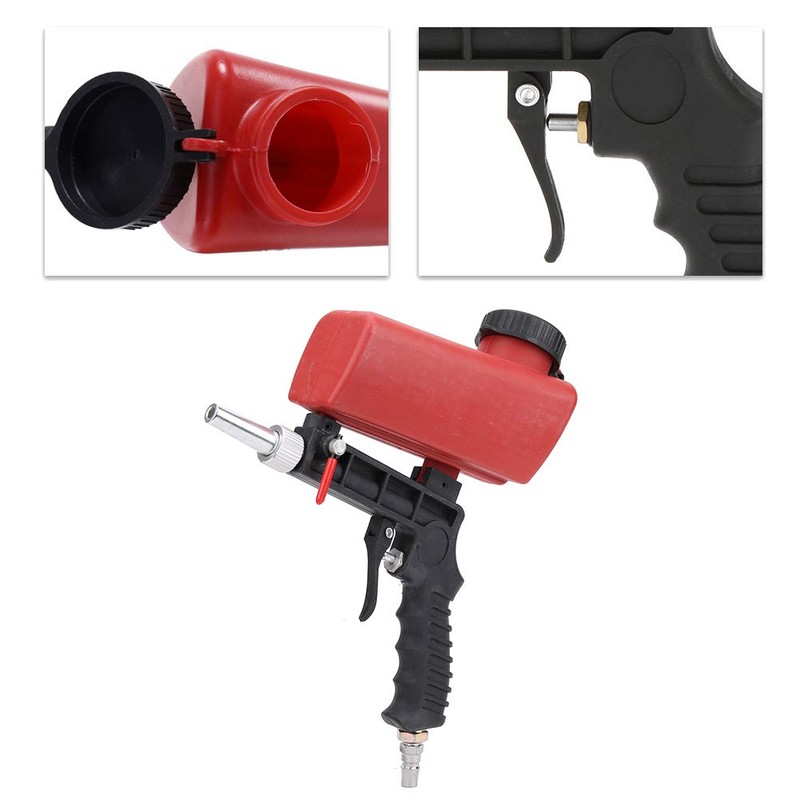 Pneumatic Sandblasting Gun, 90 PSI Gravity Small Handheld Sand Blaster
