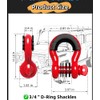 2 Pack D-Ring Shackle 41,850lbs Break Strength Heavy Duty 3/4"