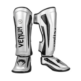Venum Elite Standup Shinguards - Silver/Black