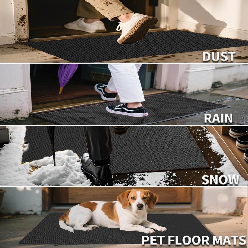 TEEMO 1Pcs Pool Mats for Deck 3x10ft Rubber Drainage Matting