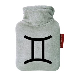Huuraa Taschenwärmer Zwillinge Sternzeichen Zeichen Geschenk 0,2 Liter Grey Mini Veloursbezug Zwillinge Geschenkidee