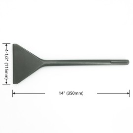 SPKLINE 4-1/2 Inch Wide Tile & Thinset Scaling Chisel SDS-Max Shank 4.5" x 14" Thinset Scraper and Floor Scraper Works with 3/4" Shank SDS-Max Rotary Hammers and Demolition Hammers