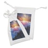 Ambesonne Winter Fabric Pouch Set of 2, Sunset in Mountains