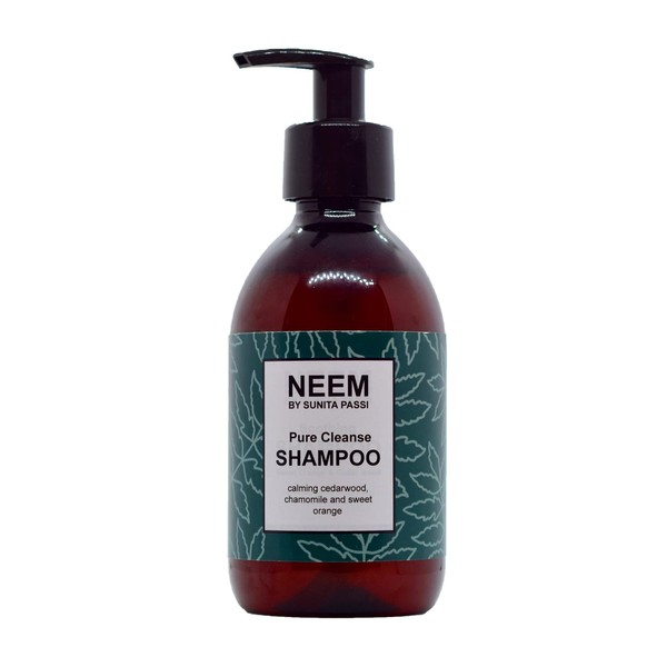 NEEM Sunita Passi - Ayurvedic Neem Shampoo, 250ml - Nourishing Ayurveda Shampoo for All Hair Types & Sensitive Scalps - Sweet Orange & Cedarwood Essential Oils - Vegan & Natural Hair Care