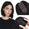 Hairro Human Hair Topper, Clips in 100% Real Hairpieces for
