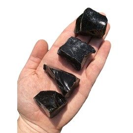 Amethyst Druzy Raw Rose Quartz Gemstone Puff Heart Love Spirituality Meditation Crystal Energy Healing Crystal Sent in Gift Pouch (Raw Black Obsidian)