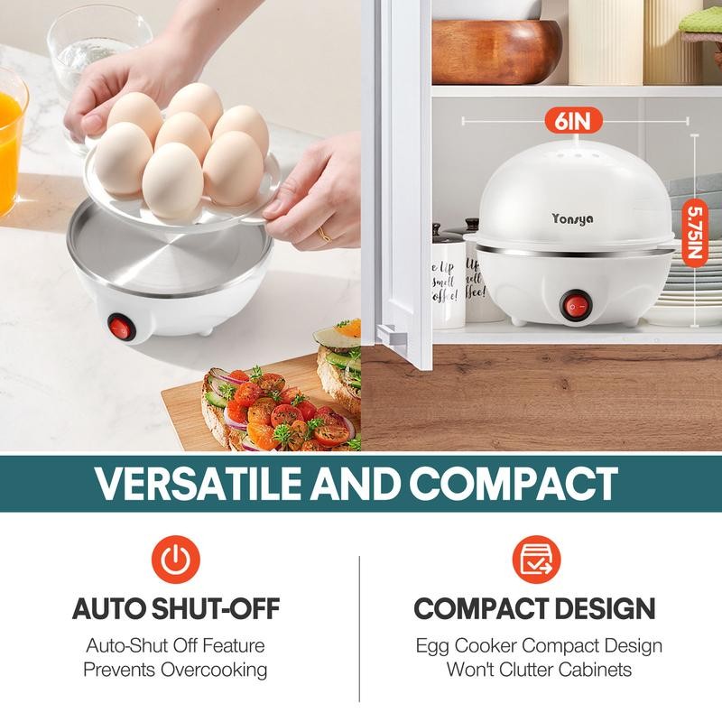Easy Egg Cooker Electric 7-Egg Capacity, Soft, Medium, Hard-Boiled Egg