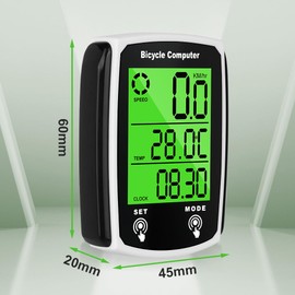 URAQT Bike Computer, Universal 19 Functions IP54 Waterproof Bicycle Speedometer Odometer, GPS Cycling Computer with LCD Backlight Display Touch Screen, Automatic Start/Stop, For Cycling