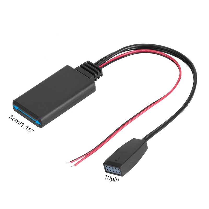10-pin Car AUX Receiver Cable Adapter Compatible with Bluetooth 4.1