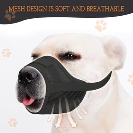 Byhoo Dog Muzzle,Soft Mesh Muzzle for Large Sized Dog, Adjustable & Breathable Dog Muzzle for Large Dogs（Maximum Circumference of Dog’s Mouth up to 13,3 Inches), Effectively Prevent Biting and Chewing
