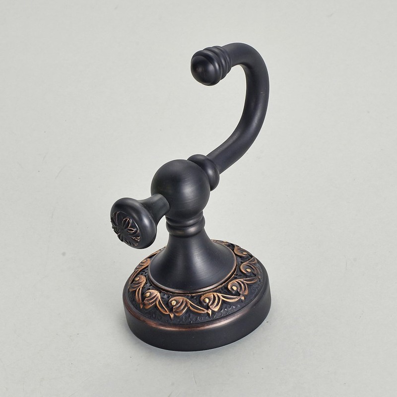 Leyden Brass Towel Hooks, Oil Rubbed Bronze Robe Hooks Antique