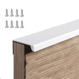 Hidden Cabinet Handles, Pack of 4 Cabinet Handles, Aluminium Bright White, Invisible Kitchen Handles, Door Handle, Drawer Handle Handles for Wardrobe, Bedroom