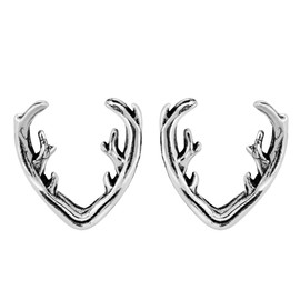 AeraVida Majestic Stag Deer Antlers .925 Sterling Silver Stud Earrings | Sterling Silver Earrings for women | Stud Sterling Silver Earrings