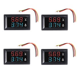 AOICRIE 4 x 0.28 inch voltmeter ammeter module with LED display, DC 0-100 V, 10 A for multimeter (4 pieces)