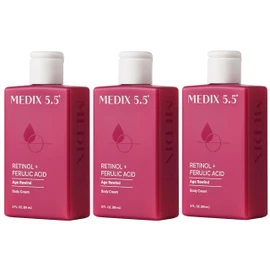 Medix 5.5 Retinol Body Lotion Firming Moisturizer | Crepey Skin Care Treatment | Retinol Body Cream | Firming Cream Targets Look Of Crepe Skin, Wrinkles, & Sagging, 3 Fl Oz Travel Size, 3-Pack