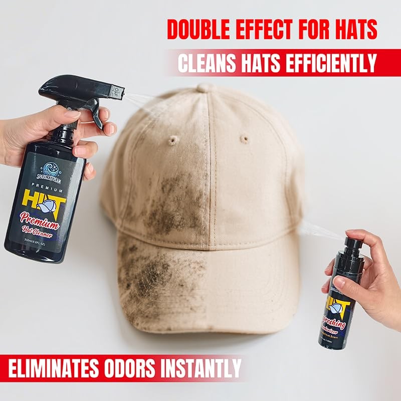Premium Hat Cleaner & Deodorizer Set -Gentle Cleaning Solution for