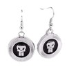 Frank Castle Skull Logo Silvertone French Wire Earrings