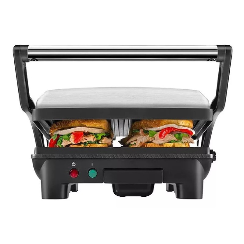 Chefman Parrilla Panini Prensa Chefman Rj02-180-4-r Apertura 180° Color Negro